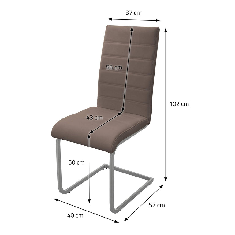 Set van 2 eetkamerstoelen Levi kunstleer