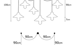 6-lichts Hanglamp Casey