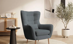 Fauteuil met hocker Verdiro velvet