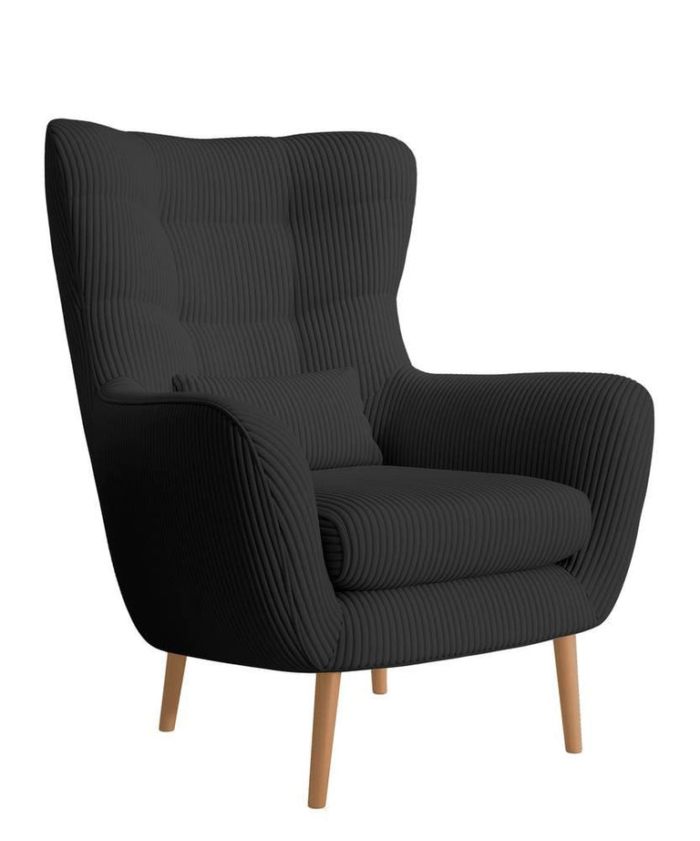 Fauteuil met hocker Verdiro ribstof