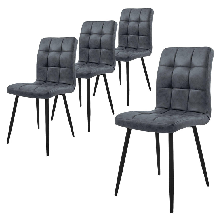 Set van 4 eetkamerstoelen Quinn kunstleer