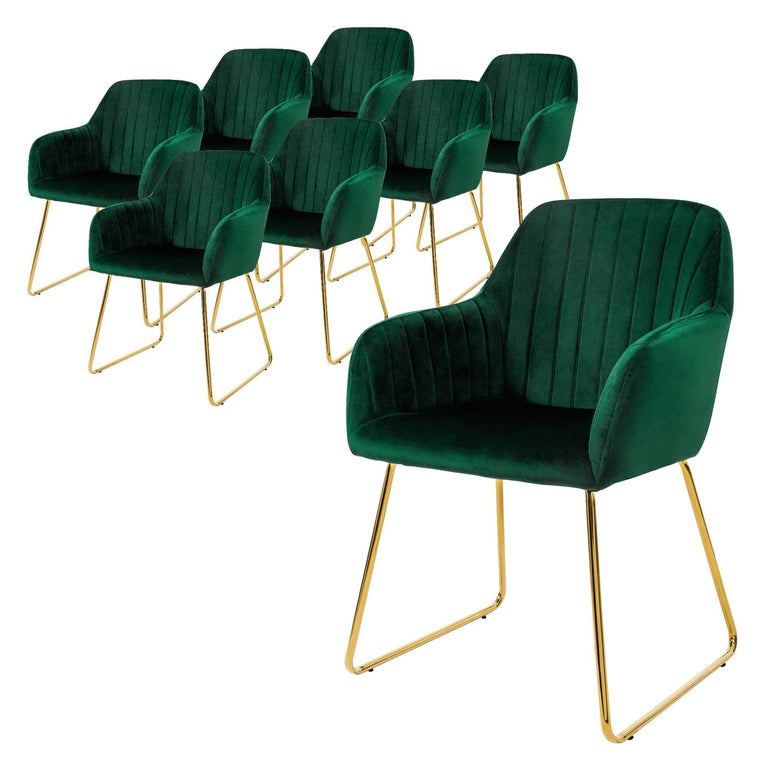 Set van 8 eetkamerstoelen Mili velvet