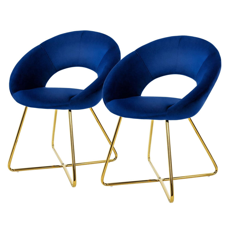 Set van 2 eetkamerstoelen Erna velvet