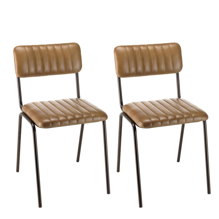 Set van 2 eetkamerstoelen Marcella leer