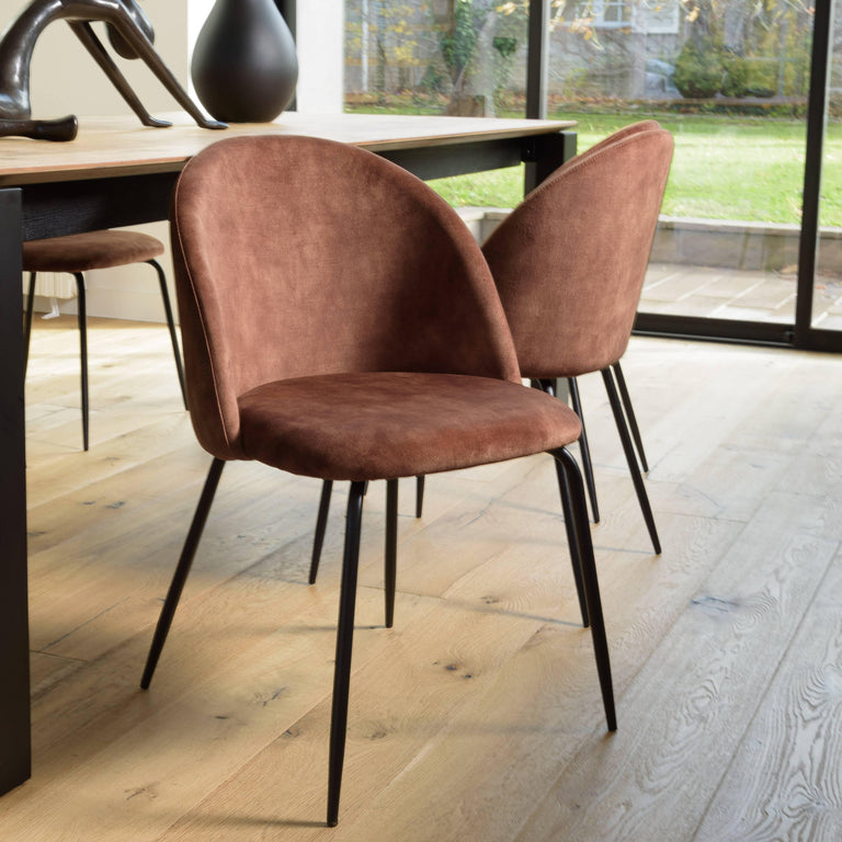 Set van 2 eetkamerstoelen Augustin velvet