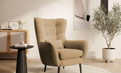 Fauteuil met hocker Verdiro velvet