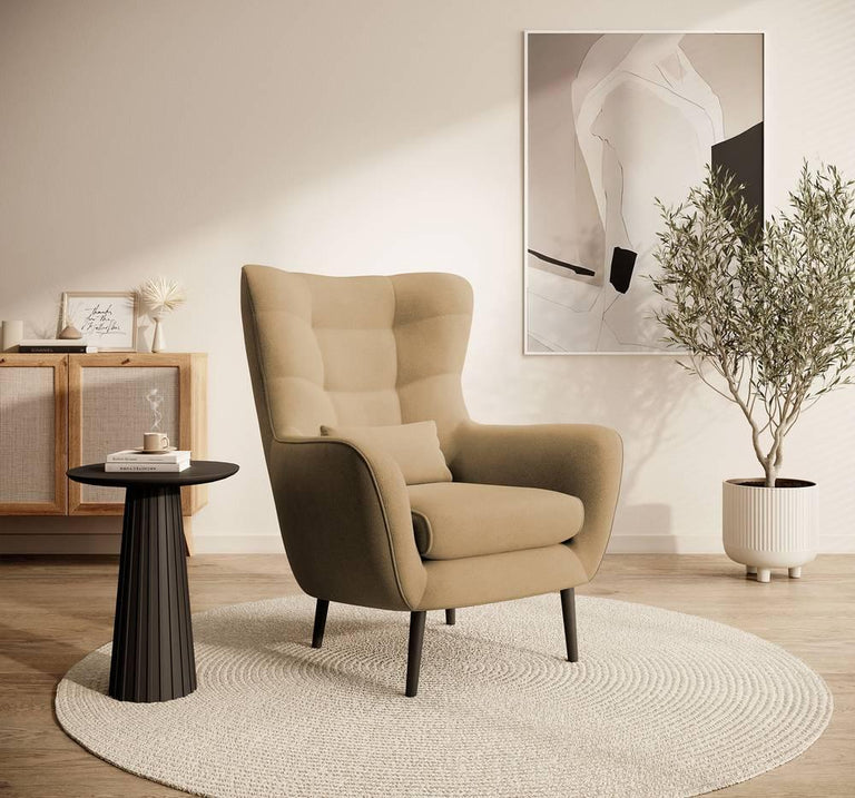 Fauteuil met hocker Verdiro velvet