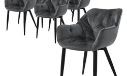 Set van 6 eetkamerstoelen Saga velvet