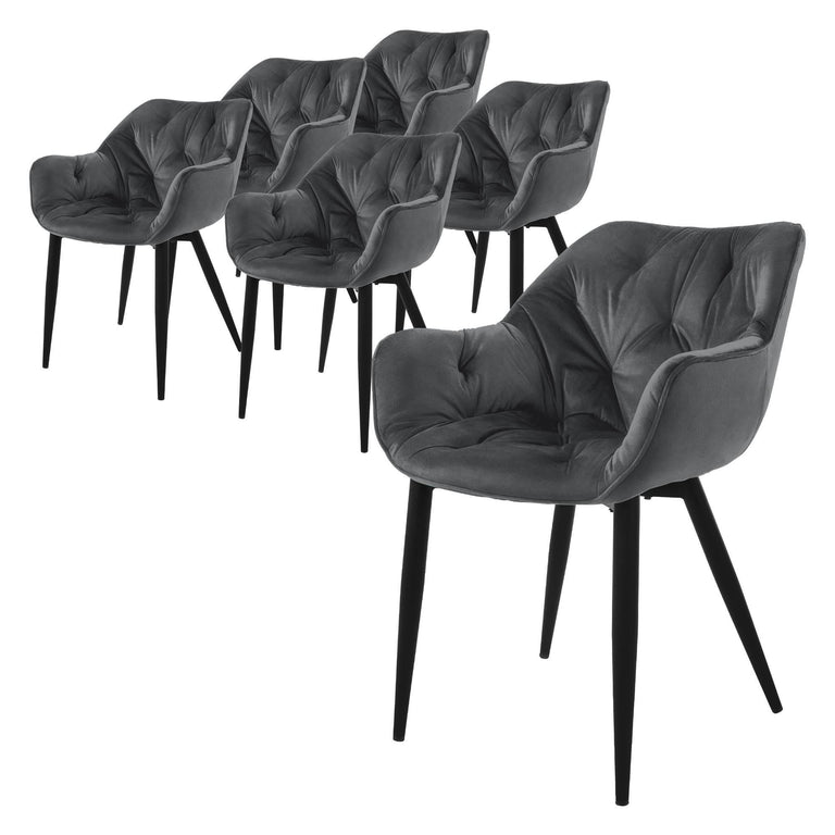 Set van 6 eetkamerstoelen Saga velvet