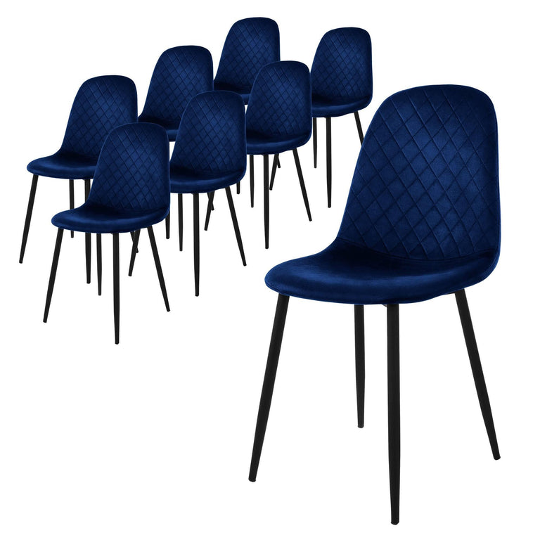 Set van 8 eetkamerstoelen Wisk velvet