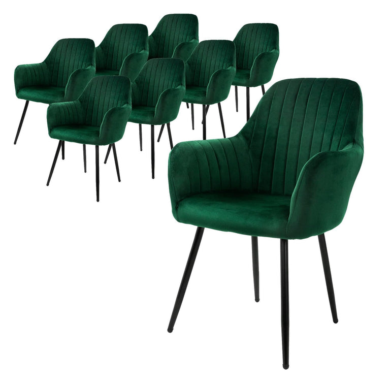 Set van 8 eetkamerstoelen Mari velvet