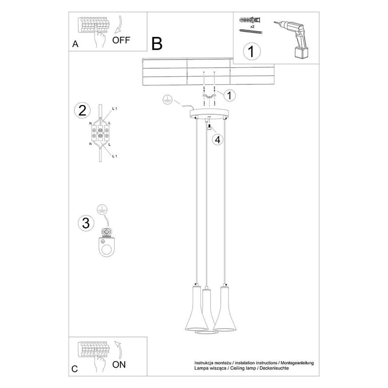 Plafondlamp Rea 3-lichts