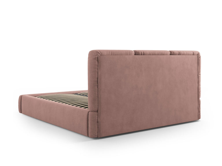 Bedframe Nicolas chenille met opbergruimte en hoofdbord 180 x 200 cm