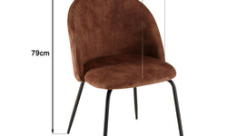 Set van 2 eetkamerstoelen Augustin velvet