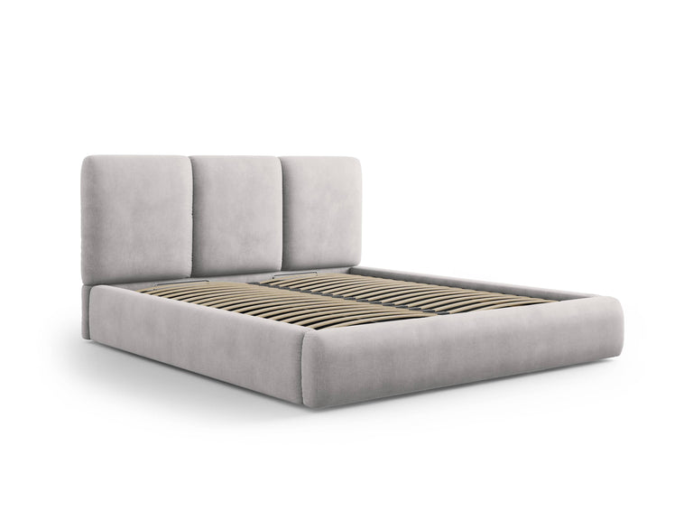 Bedframe Nicolas chenille met opbergruimte en hoofdbord 180 x 200 cm