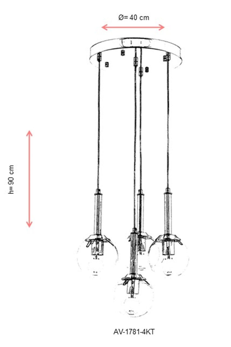 Hanglamp Evans 4-lichts