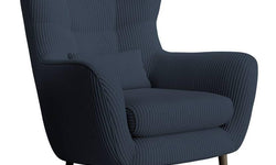 Fauteuil met hocker Verdiro ribstof