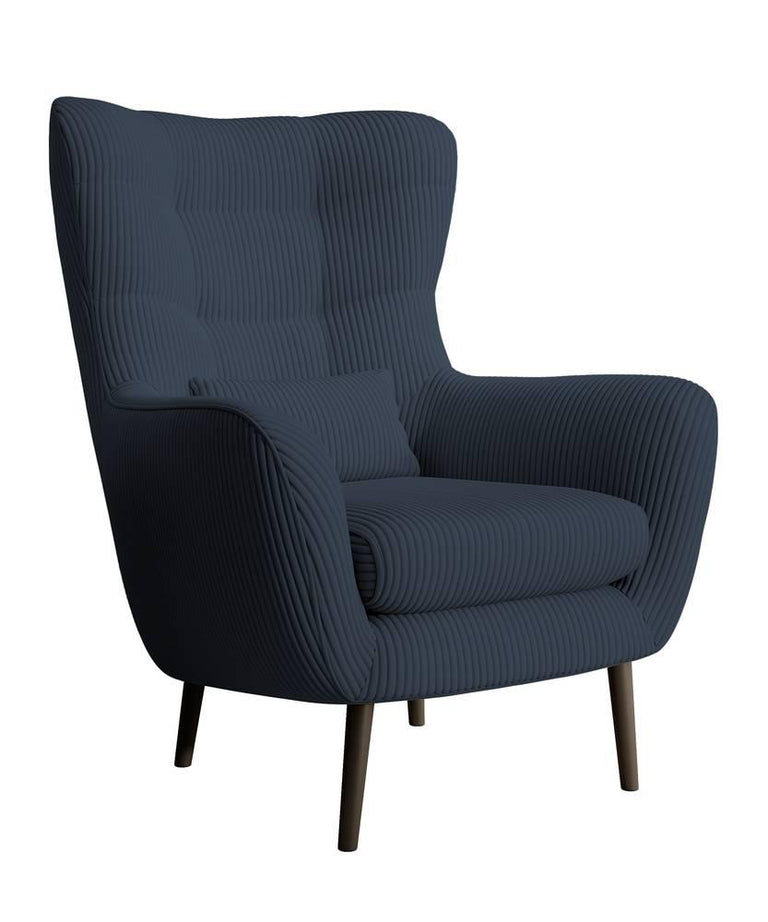 Fauteuil met hocker Verdiro ribstof