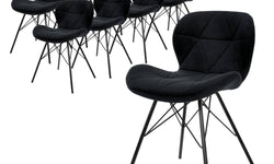 Set van 8 eetkamerstoelen Dane velvet