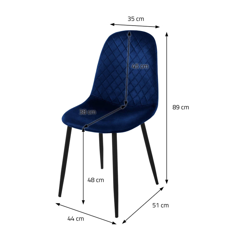 Set van 4 eetkamerstoelen Wisk velvet