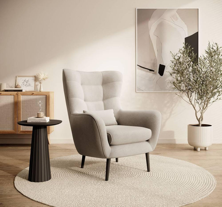 Fauteuil met hocker Verdiro velvet