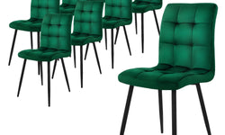 Set van 8 eetkamerstoelen Quinn velvet