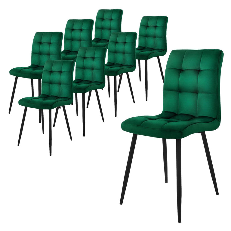 Set van 8 eetkamerstoelen Quinn velvet