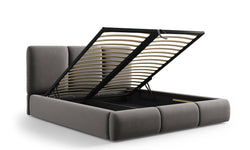 Bedframe Nicolas velvet met opbergruimte en hoofdbord 140 x 200 cm