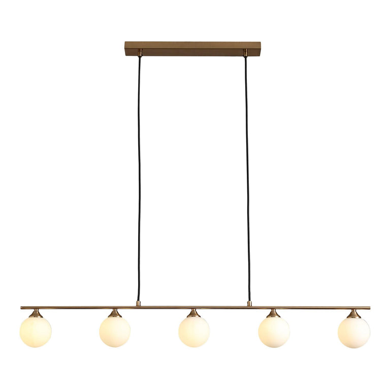 Hanglamp eettafel Halifax goud 5-lichts