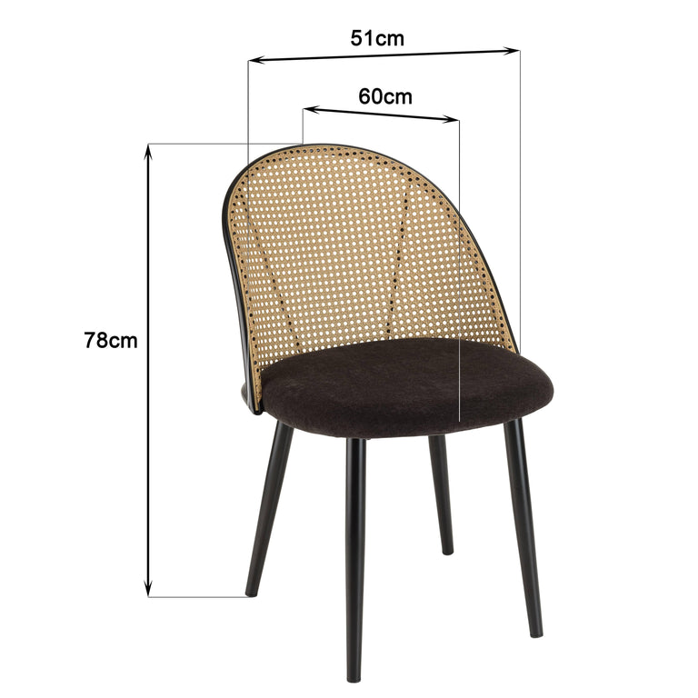 Set van 2 eetkamerstoelen Lea hele rugleuning