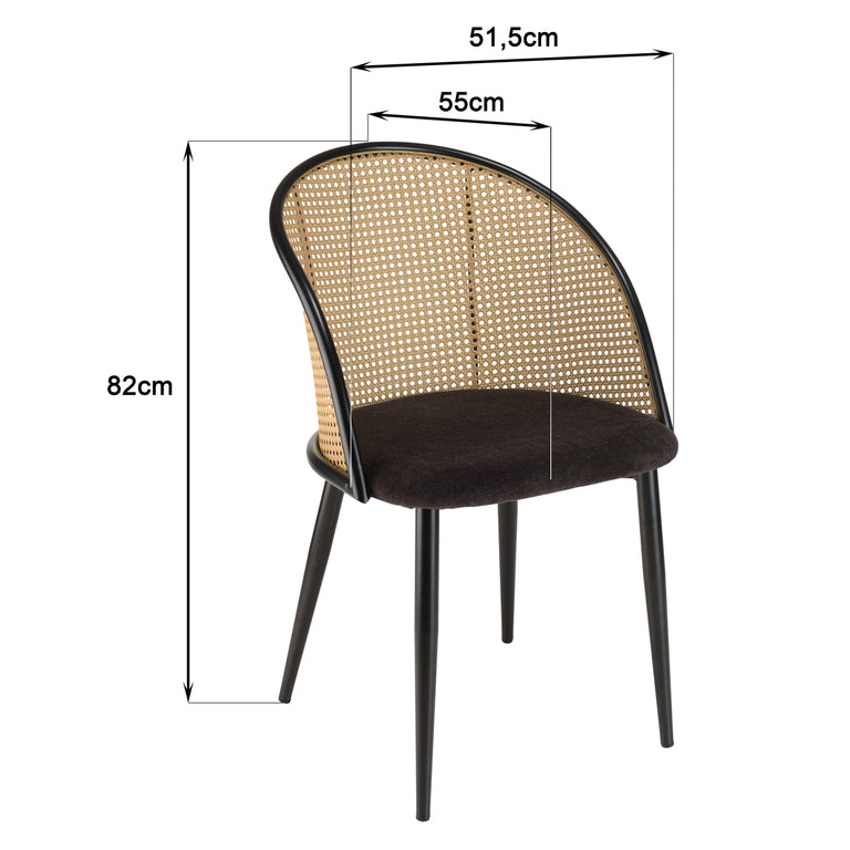 Set van 2 eetkamerstoelen Lea ronde rugleuning