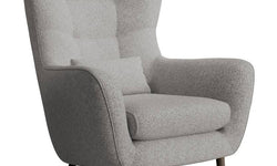 Fauteuil met hocker Verdiro bouclé