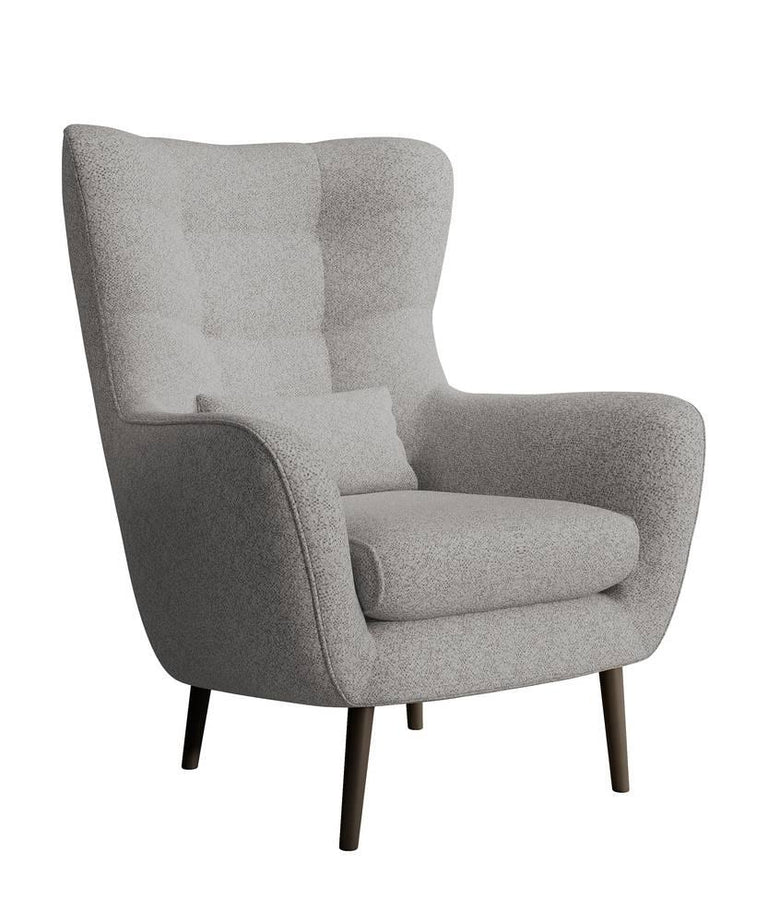 Fauteuil met hocker Verdiro bouclé