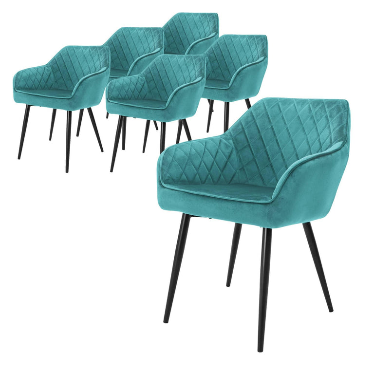 Set van 6 eetkamerstoelen Amino velvet