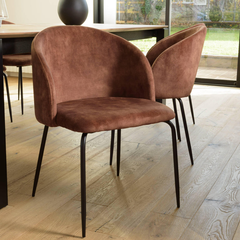 Set van 2 eetkamerstoelen Augustin velvet