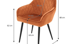 Set van 4 eetkamerstoelen Garth velvet