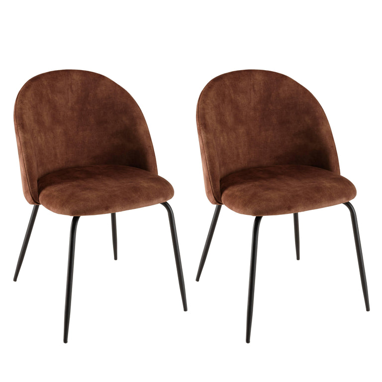 Set van 2 eetkamerstoelen Augustin velvet