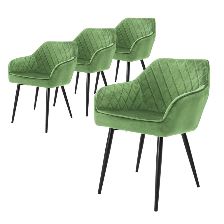 Set van 4 eetkamerstoelen Amino velvet