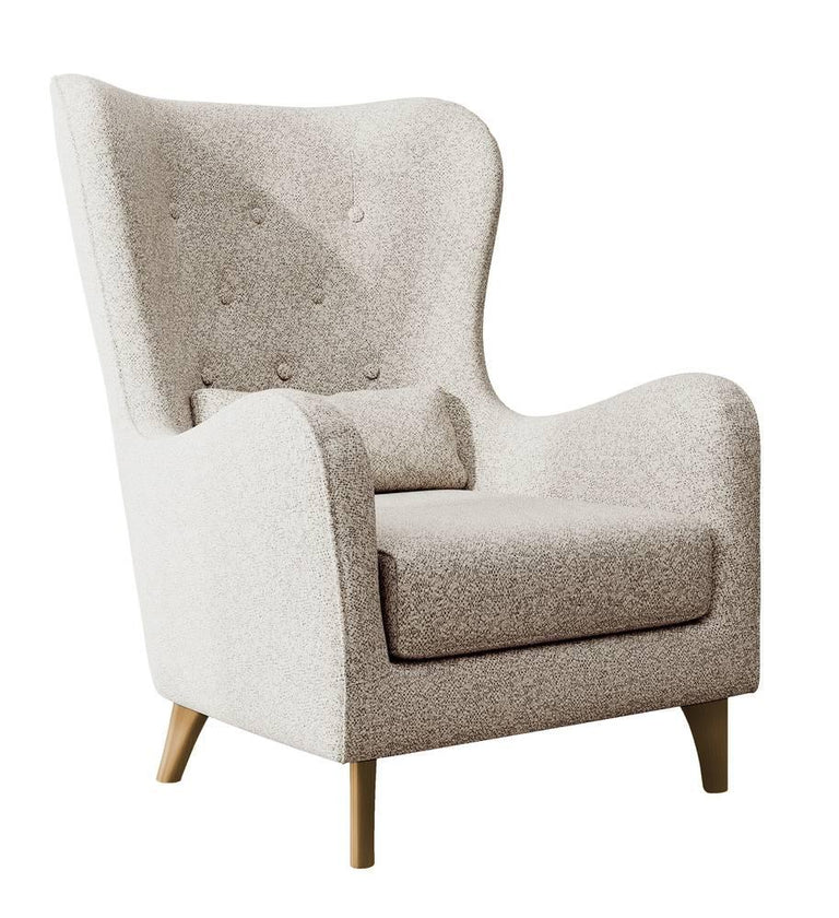 Fauteuil met hocker Casara bouclé