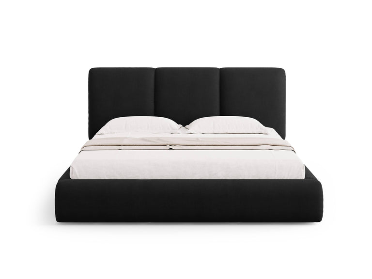 Bedframe Nicolas chenille met opbergruimte en hoofdbord 140 x 200 cm