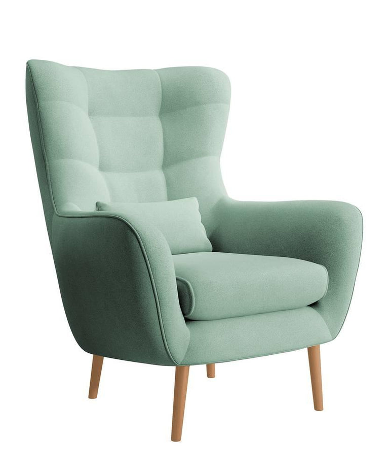 Fauteuil met hocker Verdiro velvet