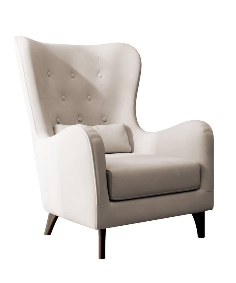 Fauteuil met hocker Casara velvet