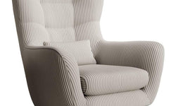 Fauteuil met hocker Verdiro ribstof