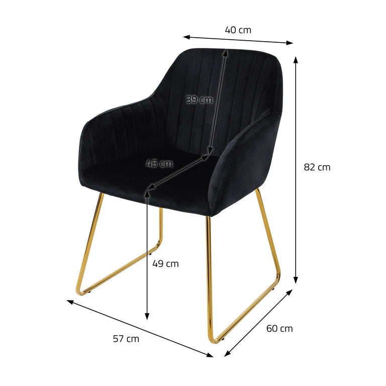 Set van 2 eetkamerstoelen Mili velvet