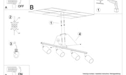 Plafondlamp Lemmi 4-lichts