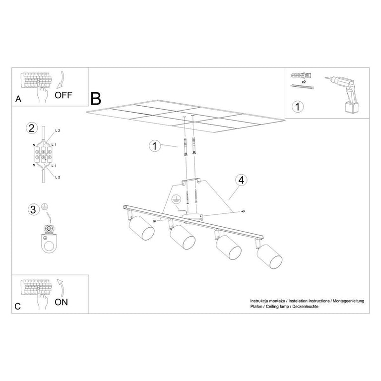 Plafondlamp Lemmi 4-lichts