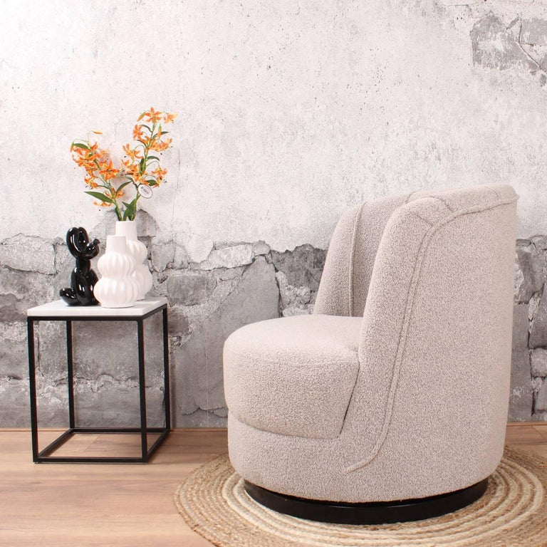 Draaifauteuil Fenna bouclé