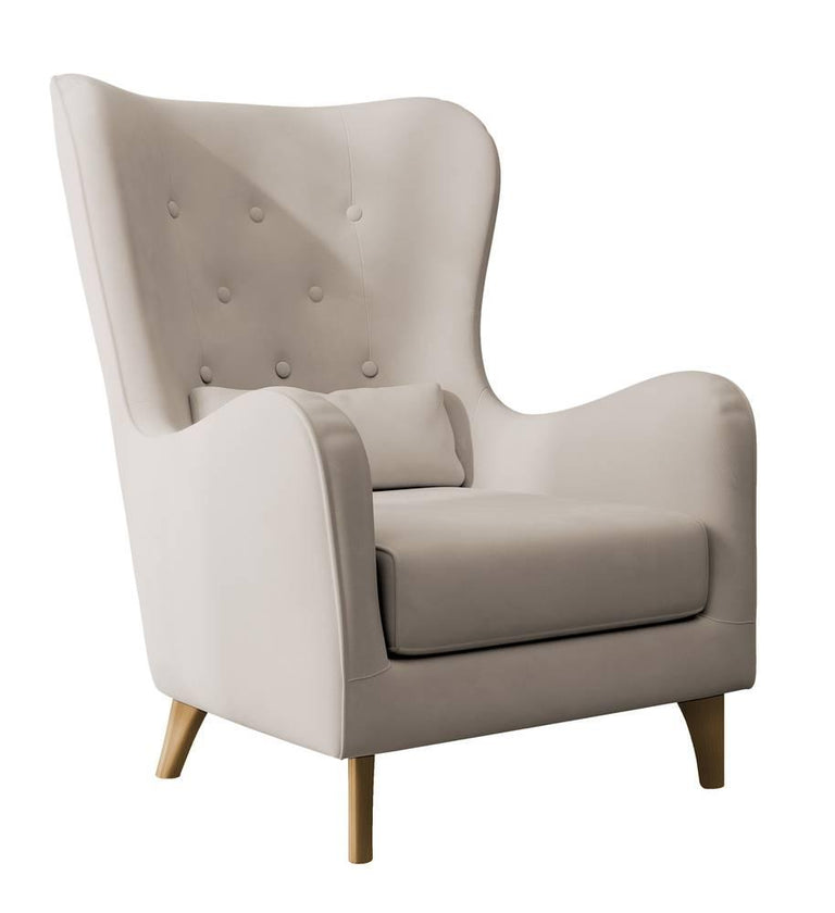 Fauteuil met hocker Casara velvet