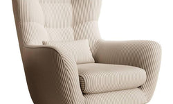 Fauteuil met hocker Verdiro ribstof