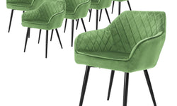 Set van 8 eetkamerstoelen Amino velvet